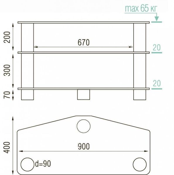 Тумбы под телевизор Металлдизайн (Metaldesign) MD 420 дымчатое стекло-алюминий артикул X33964905-1-2