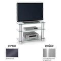 Тумбы под телевизор Металлдизайн (Metaldesign) MD 420 дымчатое стекло-алюминий артикул X33964905-1-1