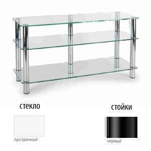 Тумбы под телевизор Metaldesign MD 505 plazma прозрачное стекло-черные опоры артикул X33964619-1