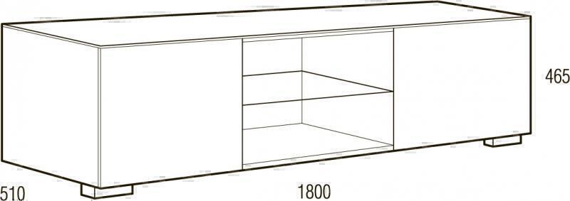 Metaldesign MD 508.1812 Planima дымчатое стекло-чёрный, Тумба под телевизор артикул X33964457-1-4