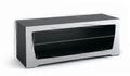 Metaldesign MD 520.1010 дымчатое стекло - черный корпус - белый фасад, Тумба под телевизор артикул X33964282-1-1