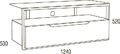 Metaldesign MD 550 Planima дымчатое стекло - черный корпус - серебристые ножки, Тумба под телевизор артикул X33964092-1-2