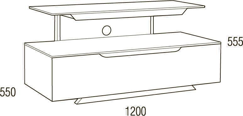 Тумбы под телевизор Metaldesign MD 552 Planima дымчатое стекло-черный корпус-черная фурнитура артикул X33964053-1-2