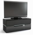 Metaldesign MD 555.1221 Planima Дымчатый фасад, черный корпус, серебристые стойки, Тумба под телевизор артикул X33964024-1-2
