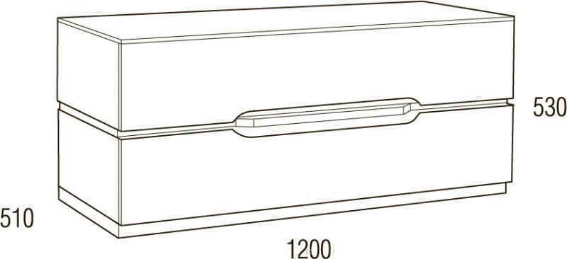Metaldesign MD 555.1220 Planima Дымчатый фасад, черные стойки, Тумба под телевизор артикул X33964033-1-2