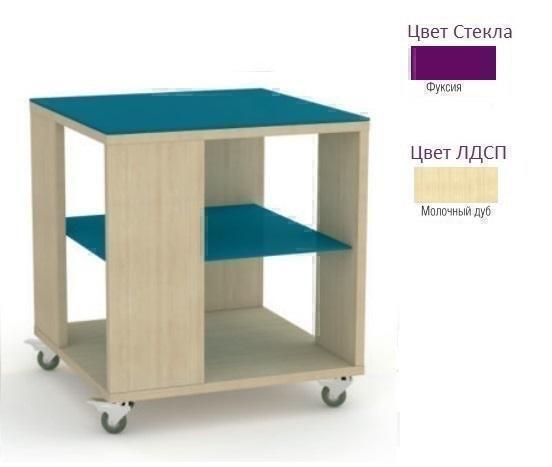 Тумбы, комоды, журнальные столики Металлдизайн (Metaldesign) Смарт MD 732 фуксия стекло-молочный дуб артикул X33931580-1