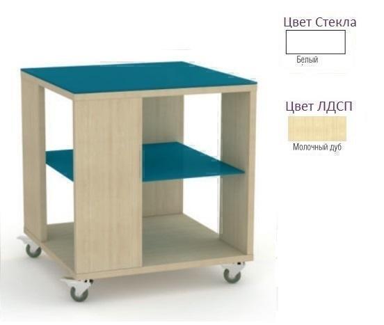 Тумбы, комоды, журнальные столики Металлдизайн (Metaldesign) Смарт MD 732 белое стекло-молочный дуб артикул X33931779-1