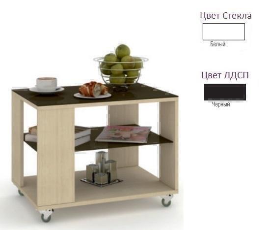 Тумбы, комоды, журнальные столики Металлдизайн (Metaldesign) Смарт MD 733 белое стекло-черный артикул X33931528-1