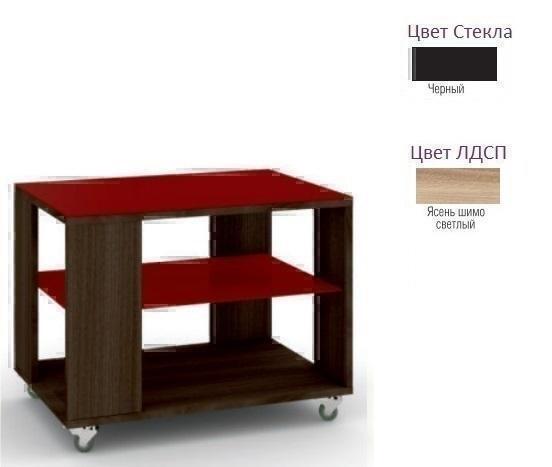 Тумбы, комоды, журнальные столики Металлдизайн (Metaldesign) Смарт MD 733 черное стекло-ясень шимо светлый артикул X33931299-1