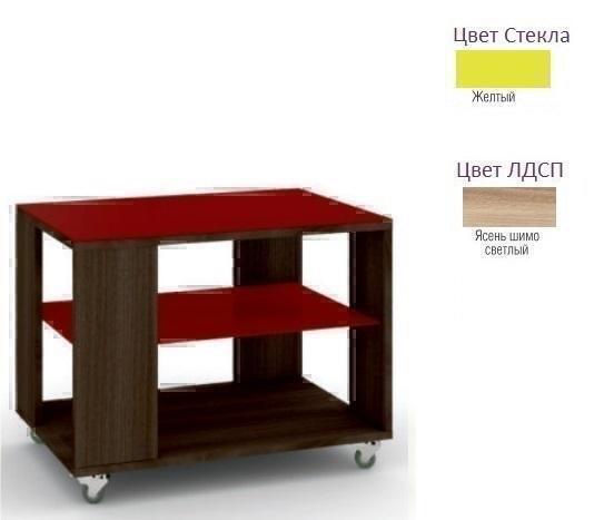 Тумбы, комоды, журнальные столики Металлдизайн (Metaldesign) Смарт MD 733 желтое стекло-ясень шимо светлый артикул X33931442-1