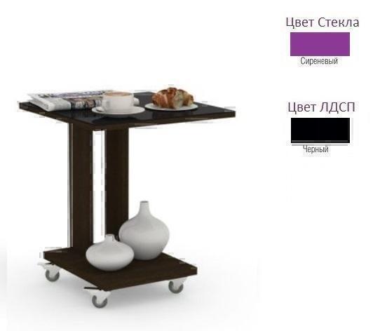 Тумбы, комоды, журнальные столики Металлдизайн (Metaldesign) Смарт MD 745 сиреневое стекло-черный артикул X33930401-1