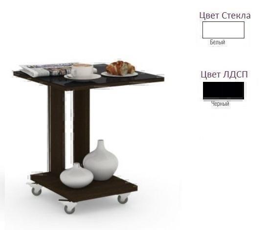 Тумбы, комоды, журнальные столики Металлдизайн (Metaldesign) Смарт MD 745 белое стекло-черный артикул X33930617-1