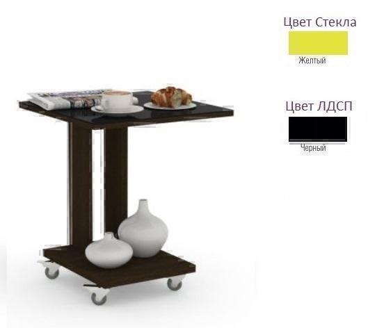 Тумбы, комоды, журнальные столики Металлдизайн (Metaldesign) Смарт MD 745 желтое стекло-черный артикул X33930525-1
