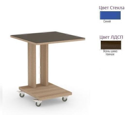 Тумбы, комоды, журнальные столики Металлдизайн (Metaldesign) Смарт MD 745 синее стекло-ясень шимо темный артикул X33930412-1