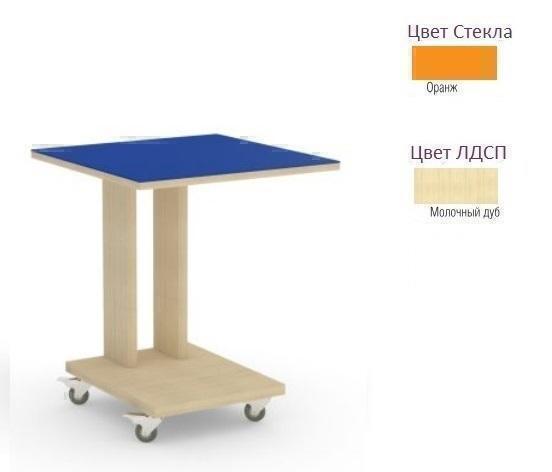 Тумбы, комоды, журнальные столики Металлдизайн (Metaldesign) Смарт MD 745 оранжевое стекло-молочный дуб артикул X33930462-1