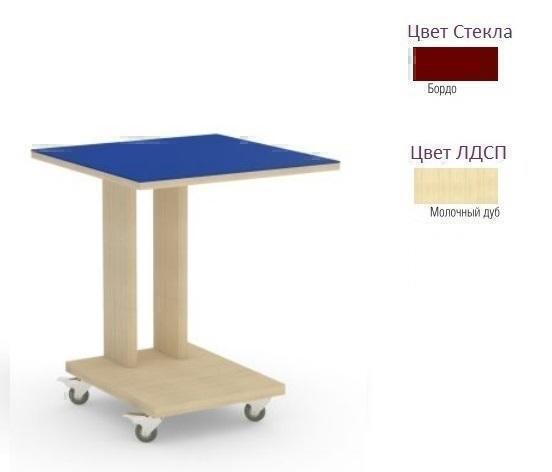 Тумбы, комоды, журнальные столики Металлдизайн (Metaldesign) Смарт MD 745 бордовое стекло-молочный дуб артикул X33930584-1