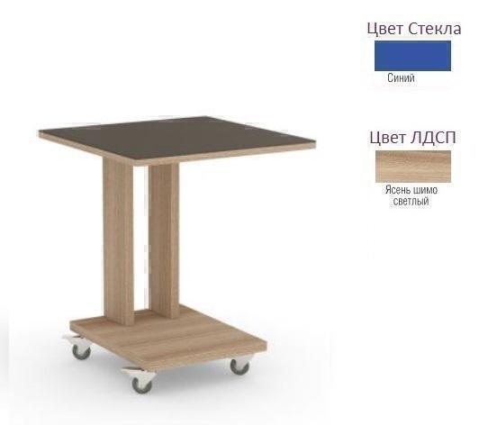 Тумбы, комоды, журнальные столики Металлдизайн (Metaldesign) Смарт MD 745 синее стекло-ясень шимо светлый артикул X33930416-1