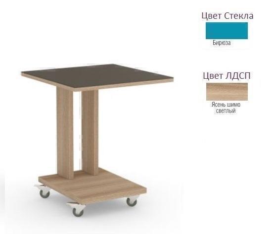 Тумбы, комоды, журнальные столики Металлдизайн (Metaldesign) Смарт MD 745 бирюзовое стекло-ясень шимо светлый артикул X33930595-1