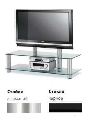 Тумбы под телевизор с креплением Spectral PL141 черное стекло-алюминий артикул X33933842-1