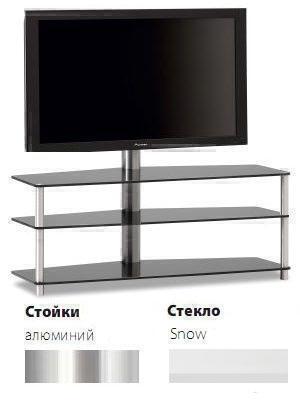 Тумбы под телевизор с креплением Spectral PL172 белое стекло-алюминий артикул X33933691-1