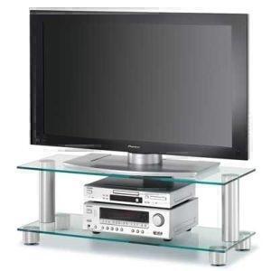 Тумбы под телевизор Spectral S102 прозрачное стекло-алюминий артикул X33938985-1