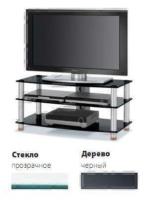 Тумбы под телевизор Spectral Si733 прозрачное стекло-черный артикул X33938665-1