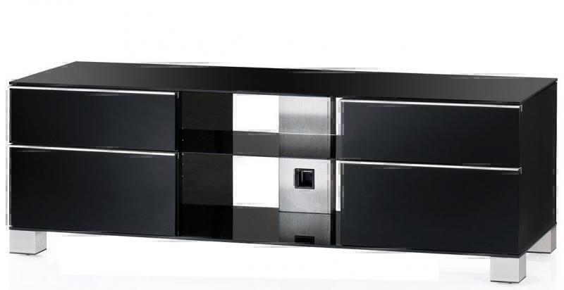 Тумбы под телевизор Sonorous MD 9340 черное стекло-черный-сталь артикул X33958593-1