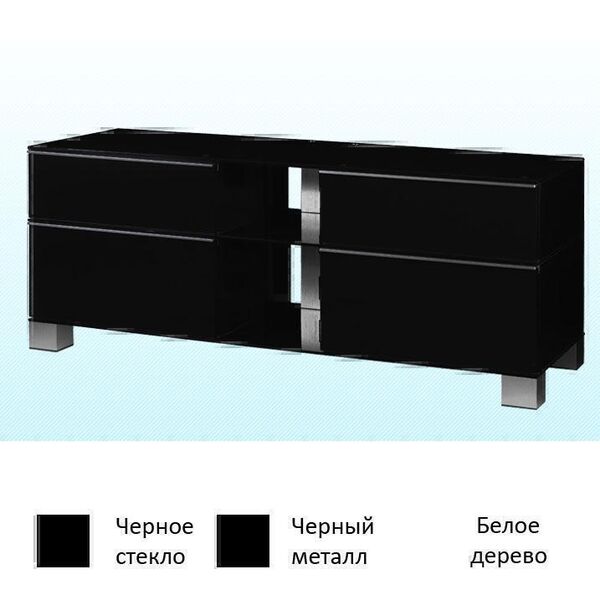 Тумбы под телевизор Sonorous MD 9220 черное стекло-черный-белый артикул X33940847-1