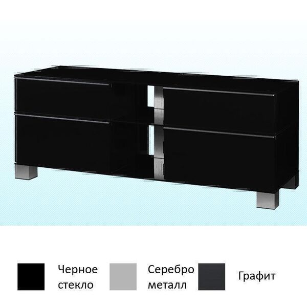 Тумбы под телевизор Sonorous MD 9220 черное стекло-серебро-графит артикул X33940877-1