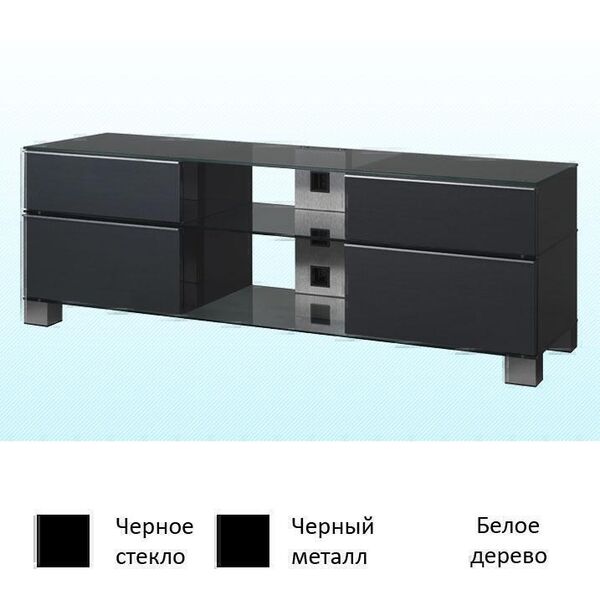 Тумбы под телевизор Sonorous MD 9240 черное стекло-черный-белый артикул X33940810-1