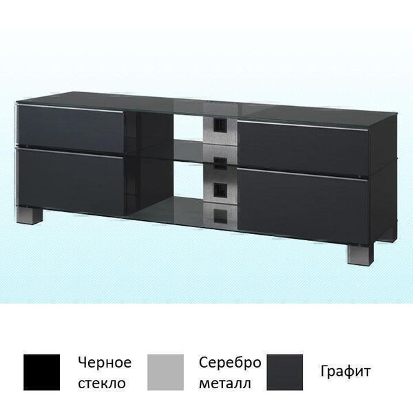 Тумбы под телевизор Sonorous MD 9240 черное стекло-серебро-графит артикул X33940838-1