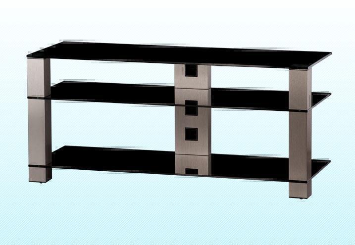 Тумбы под телевизор Sonorous PL 3400 черное стекло-нержавеющая сталь артикул X33958334-1