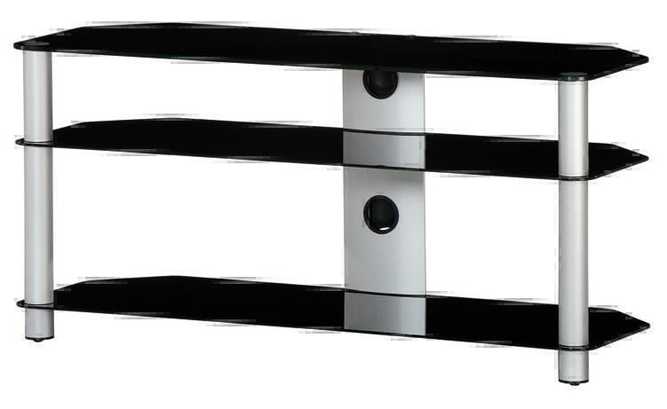 Тумбы под телевизор Sonorous NEO 3130 черное стекло-серебристый артикул X33958443-1