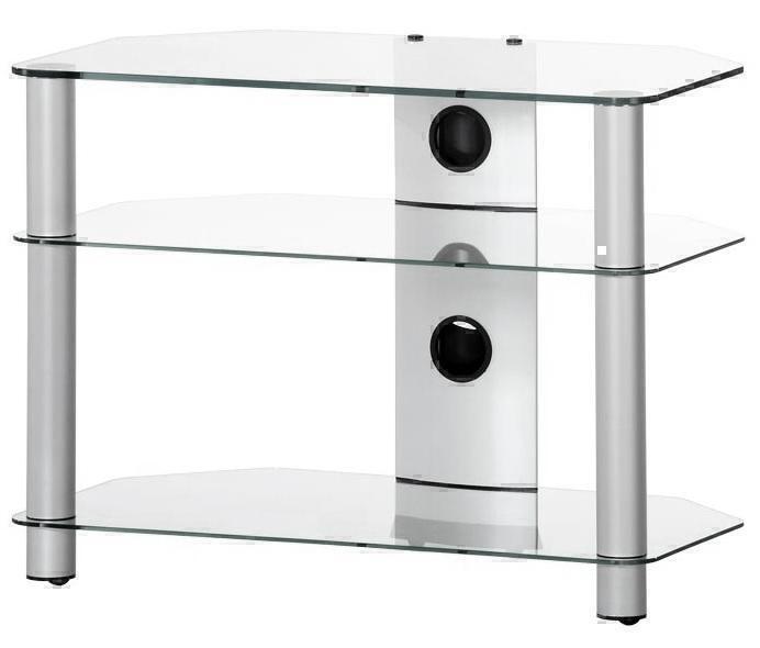 Тумбы под телевизор Sonorous NEO 370 прозрачное стекло-серебристый артикул X33958434-1