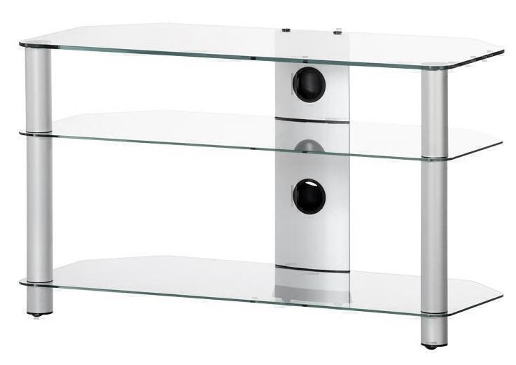 Тумбы под телевизор Sonorous NEO 390 прозрачное стекло-серебристый артикул X33958404-1