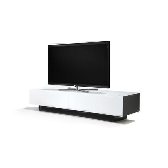 Тумбы под телевизор Spectral BR2001 V3 белое стекло-черный артикул X33939898-1