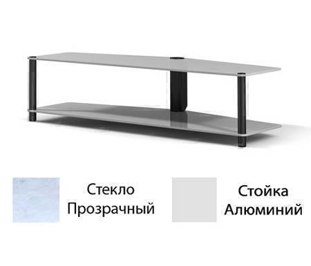 Тумбы под телевизор Spectral PL252 прозрачное стекло-алюминий артикул X33939243-1
