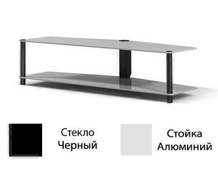 Тумбы под телевизор Spectral PL252 черное стекло-алюминий артикул X33939254-1