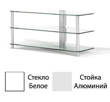 Тумбы под телевизор Spectral PL281 белое стекло-алюминий артикул X33939220-1