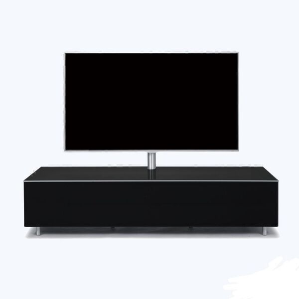 Тумбы под телевизор Spectral SC1650 STS черное стекло-алюминий артикул X33938817-1