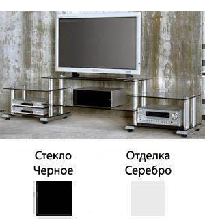 Тумбы под телевизор Spectral ST910 черное стекло-серебристый артикул X33938326-1