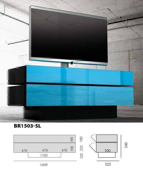 Тумбы под телевизор Spectral BR1503 V2 черное стекло-черный артикул X33939990-1