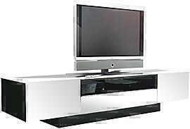 Тумбы под телевизор Spectral BR2001 V2 белое стекло-черный артикул X33939920-1