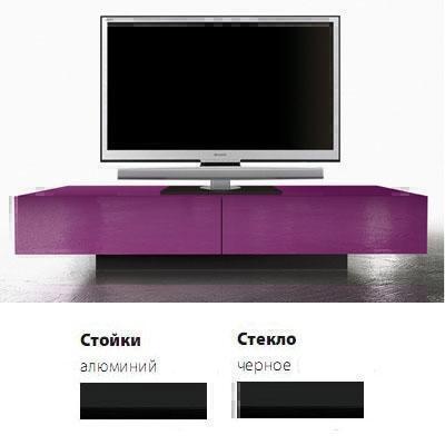 Тумбы под телевизор Spectral BR2001 черное стекло-черный артикул X33939877-1