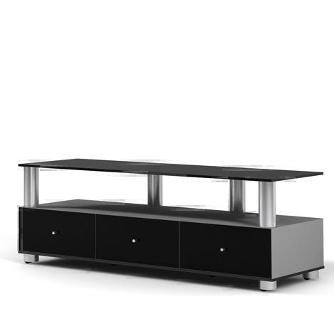 Тумбы под телевизор Spectral CL1580 черное стекло-черный артикул X33939789-1