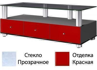 Тумбы под телевизор Spectral CL1580 прозрачное стекло - красный артикул X33939837-1