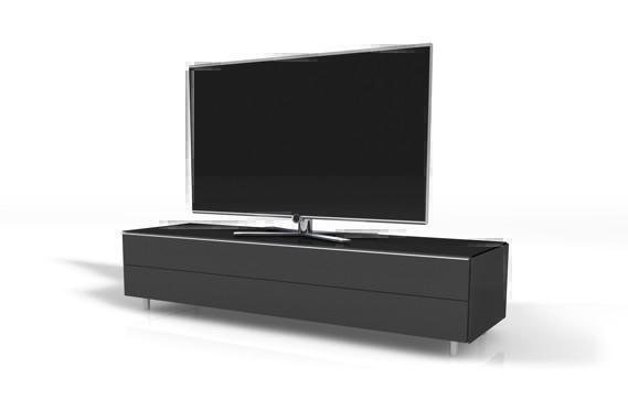 Тумбы под телевизор Spectral SC1650 черное стекло-алюминий артикул X33938796-1