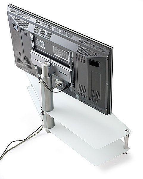 Тумбы под телевизор с креплением Spectral PL150 белое стекло-алюминий артикул X33933831-1