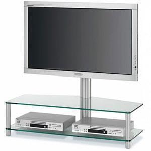 Тумбы под телевизор с креплением Spectral PL 162 (2 boxes) прозрачное стекло-алюминий артикул X33933911-1