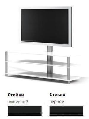 Тумбы под телевизор с креплением Spectral PL182 черное стекло-черный артикул X33933603-1